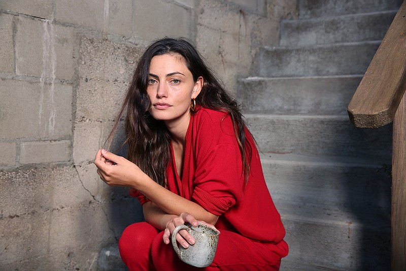 Phoebe Tonkin created her Los Angeles-made sustainable loungewear line called Lesjour!, which dropped Thursday. She's wearing pieces from her initial collection.(Dania Maxwell/Los Angeles Times/TNS)