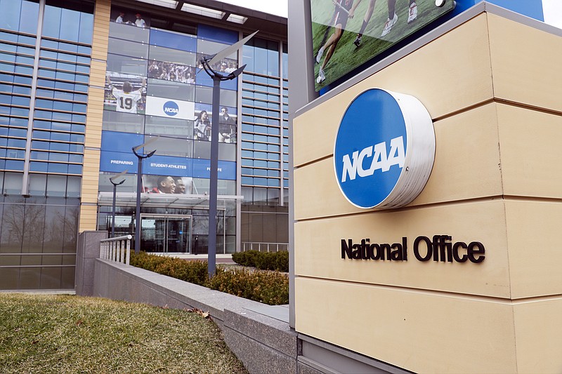 In this March 12 file photo, the national office of the NCAA in Indianapolis is shown.