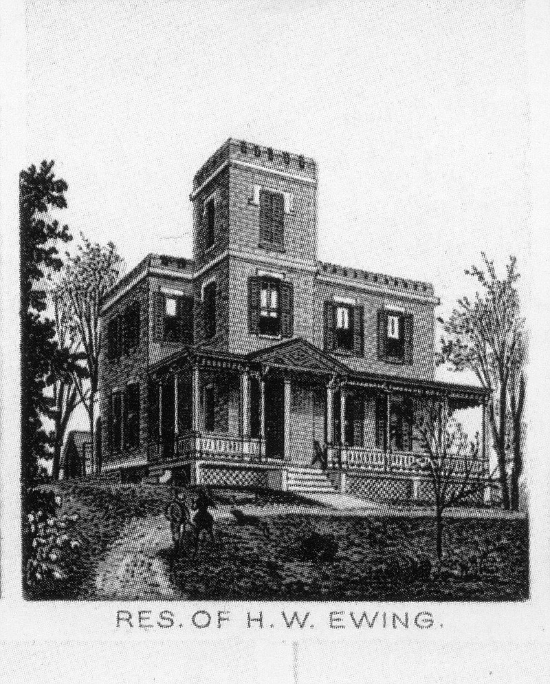 <p>Submitted</p><p>G. Suden’s sketch of the Henry W. Ewing house, “Schoenberg,” in Woodcrest is shown above. It was described in a local paper as a “Castellated Gothic style” and was located near the intersection of Woodlawn Avenue and Monroe Street.</p>