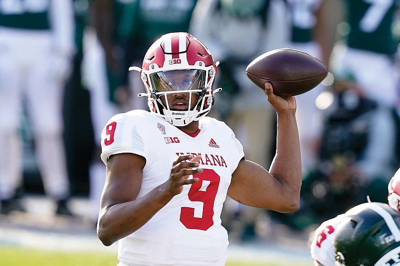 Indiana quarterback Michael Penix Jr. throws during the second half of last weekend's game against Michigan State in East Lansing, Mich.