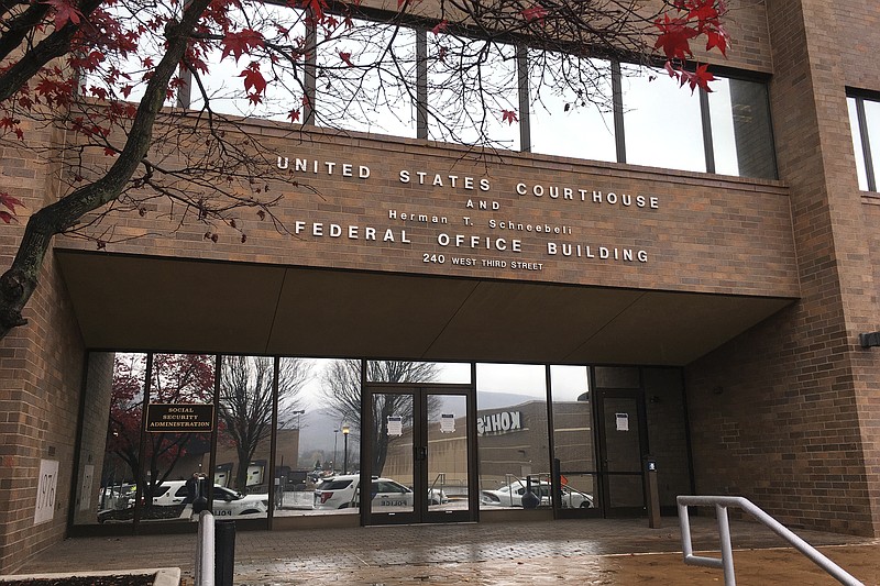 The United States Courthouse is seen, Tuesday, Nov. 17, 2020, in Williamsport, Pa. A hearing on the Trump campaign's federal lawsuit seeking to prevent Pennsylvania officials from certifying the vote results remains on track for Tuesday at the courthouse after a judge quickly denied the campaign's new lawyer's request for a delay. (AP Photo/Mark Scolforo)