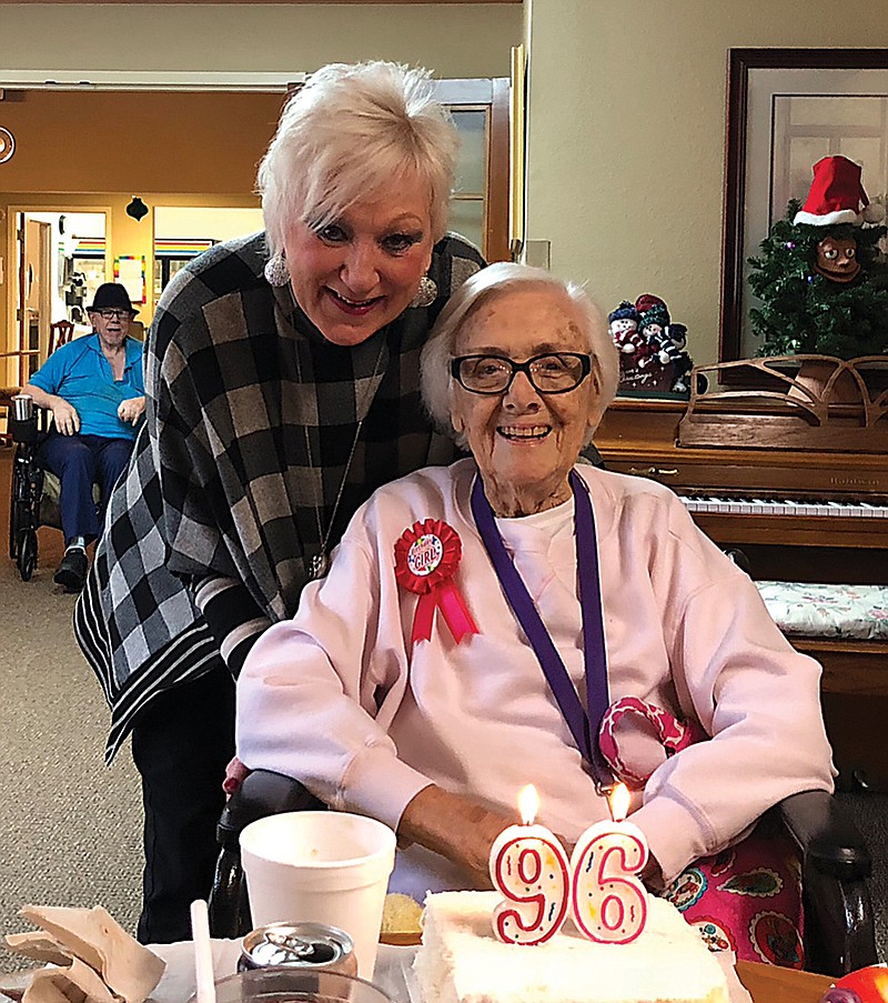 Chrystal Worthington left, was Georgia Daily's longtime banking friend. She and others gave Daily a 96th birthday party last December. (Submitted photo)
