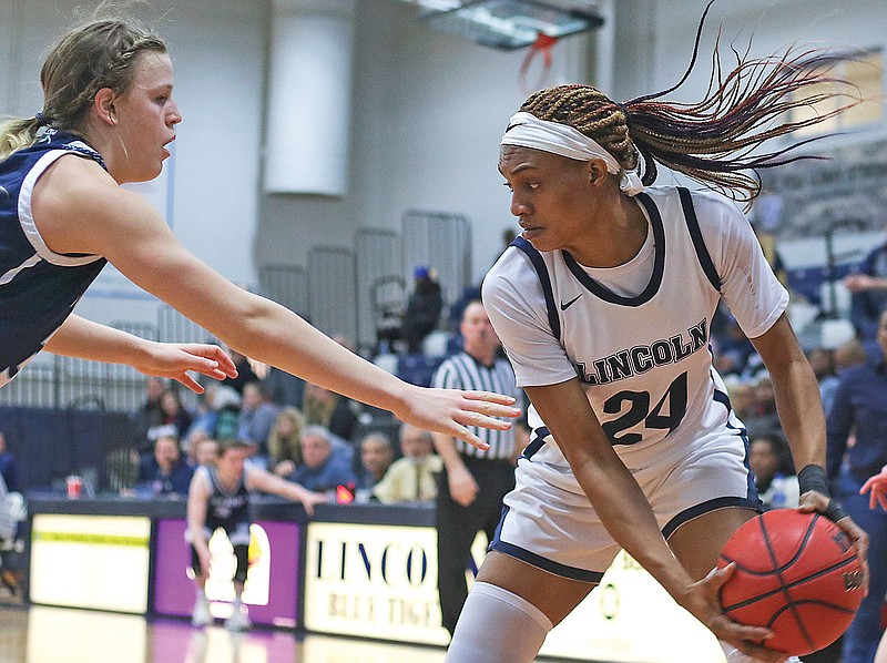 Lincoln forward Vivian Chigbu is one of three returners this season for the Blue Tigers, who will host Missouri Southern this afternoon.