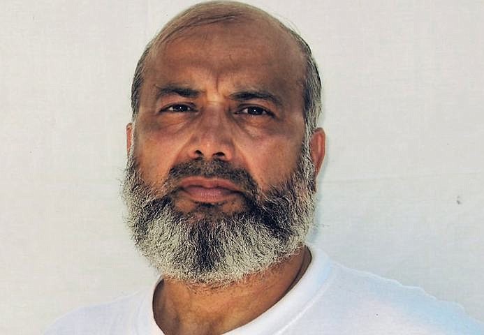 This undated image provided by the counsel to Saifullah Paracha shows Paracha at the Guantanamo Bay detention center. Paracha the oldest prisoner at the Guantanamo Bay detention center went to his latest review board hearing with a degree of hope, an emotion that has been scarce during his 16 years locked up without charge at the U.S. base in Cuba. (Counsel to Saifullah Paracha via AP)