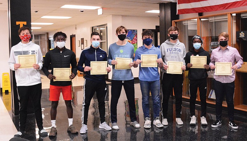 Members of the Fulton High School soccer team were recognized.