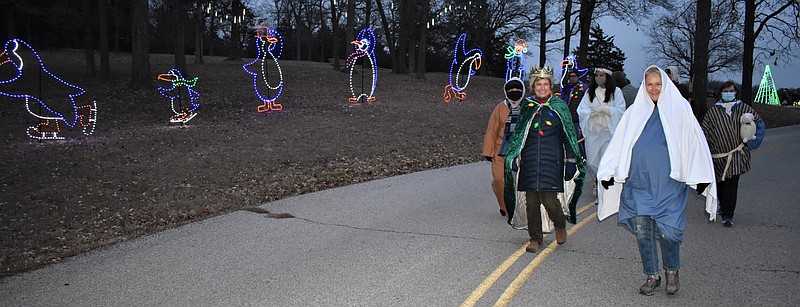 <p>Participants in Sunday’s Big Brothers Big Sisters of Jefferson City Jingle Dash Fun Walk Run dressed as wise men and various other Christmas-themed characters.</p>