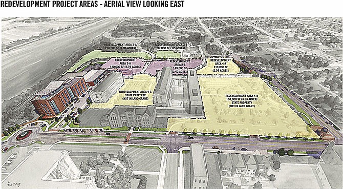 An artist's rendering for the Missouri State Penitentiary redevelopment project shows the layout of the new space. (Published Dec. 27, 2020)