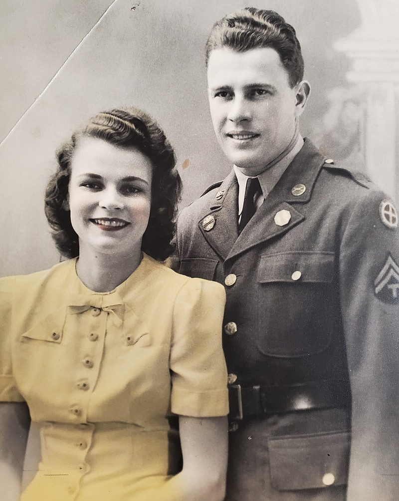 <p>Courtesy of Nancy Wyss</p><p>Howard Wyss is pictured with his wife, Berniece, in this photograph from the early 1940s. Drafted in WWII, Wyss served as a bombardier aboard a B-24 Liberator in China.</p>