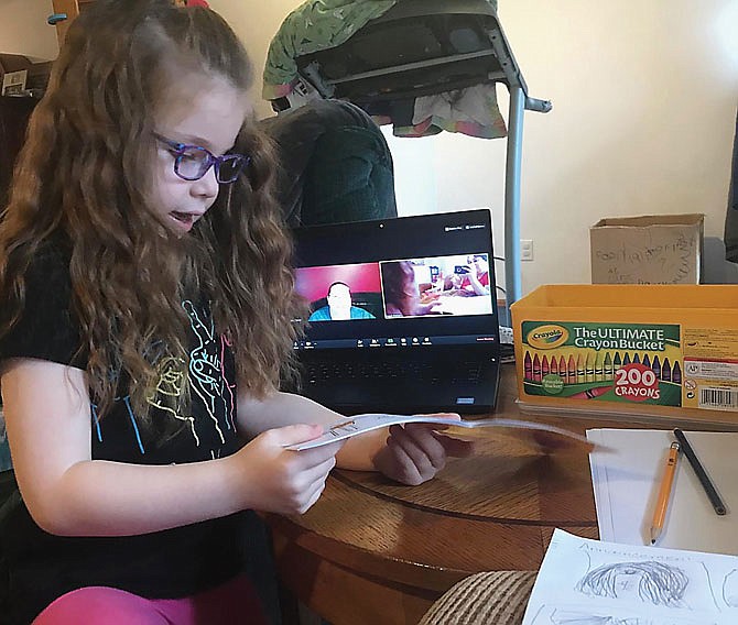 In the spring, Parents as Teachers Coordinator Katie Epema did a virtual visit with Luna Branson, 5, and her mother, Angela Branson.