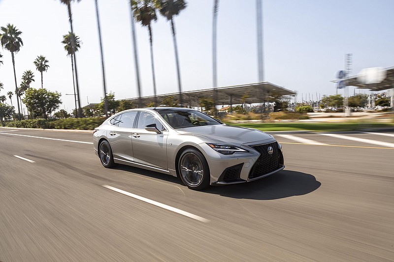 Instead of a traditional 8-cylinder, Lexus engineers went with a 3.5-L, twin-turbo V-6 that puts out 416 hp and 442 pound-feet of torque. Handling, as one would expect in a 4,900-pound luxury sedan, is a bit soft. Still, the car feels well planted at speed. (Photo courtesy 2021 Toyota Motor Sales U.S.A. Inc.)