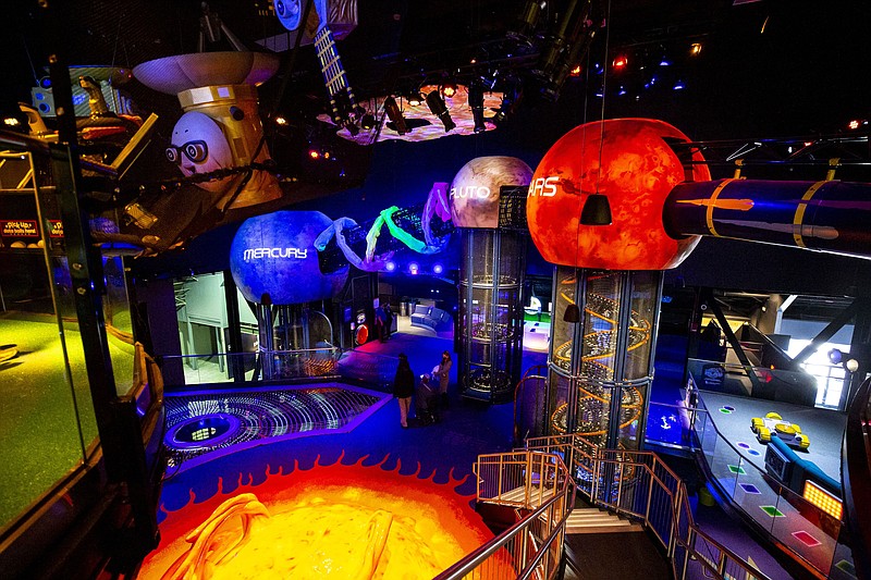 Mercury, Pluto and Mars are among planets represented at Planet Play, part of Kennedy Space Center Visitor Complex, on Monday, Jan. 4, 2021. (Patrick Connolly/Orlando Sentinel/TNS) 