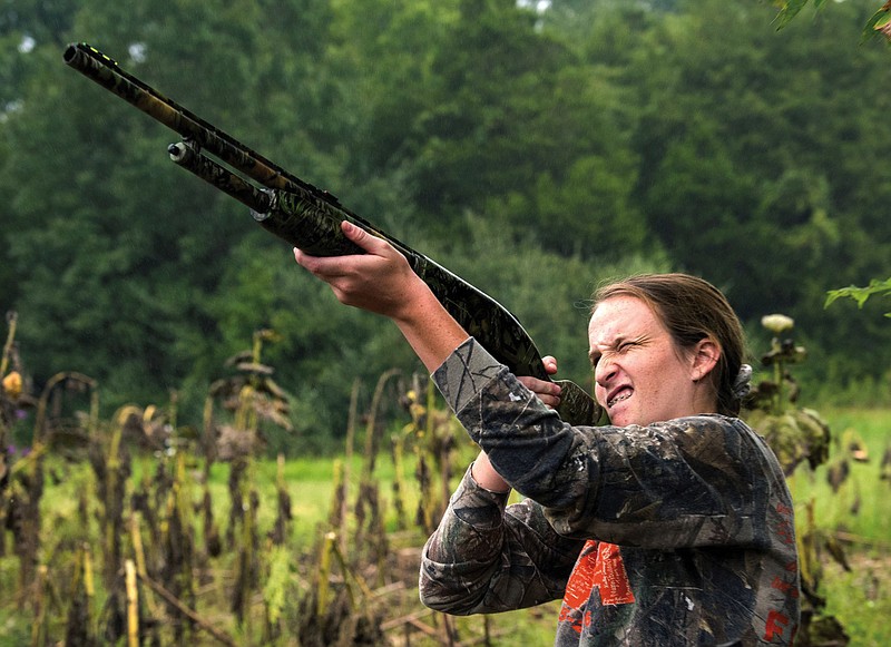 A first-time dove hunter takes aim.