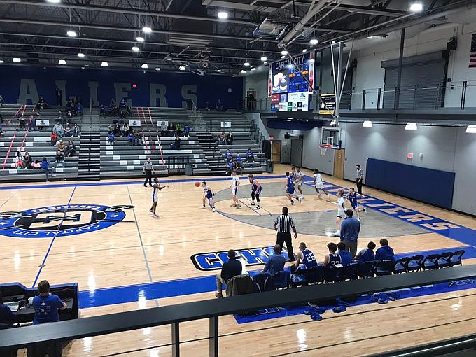 The Capital City Cavaliers made six three-pointers in the first quarter of basketball and was leading Hermann 20-13, but the Bearcats rallied from a 10-point halftime deficit to win 57-44 at Capital City High School in Jefferson City.