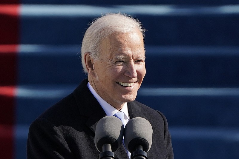 President Joe Biden speaks during the 59th Presidential Inauguration at the U.S. Capitol in Washington, Wednesday, Jan. 20, 2021.(AP Photo/Patrick Semansky, Pool)