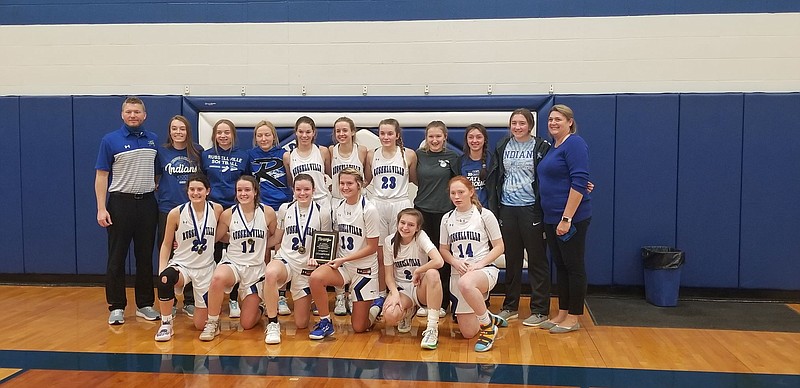 <p>Democrat photo/Kevin Labotka</p><p>The Russellville Indians girls basketball team tournament won its home tournament Jan. 30 after defeating Iberia 78-64 in the championship game.</p>