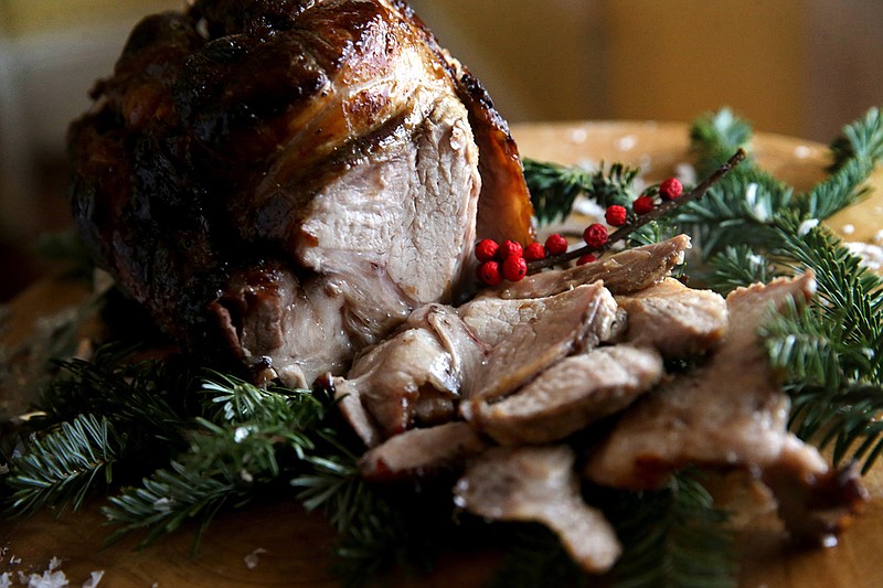 Roast pork loin with maple glaze as photographed on Wednesday, Dec. 30, 2020.  (Laurie Skrivan/St. Louis Post-Dispatch/TNS)