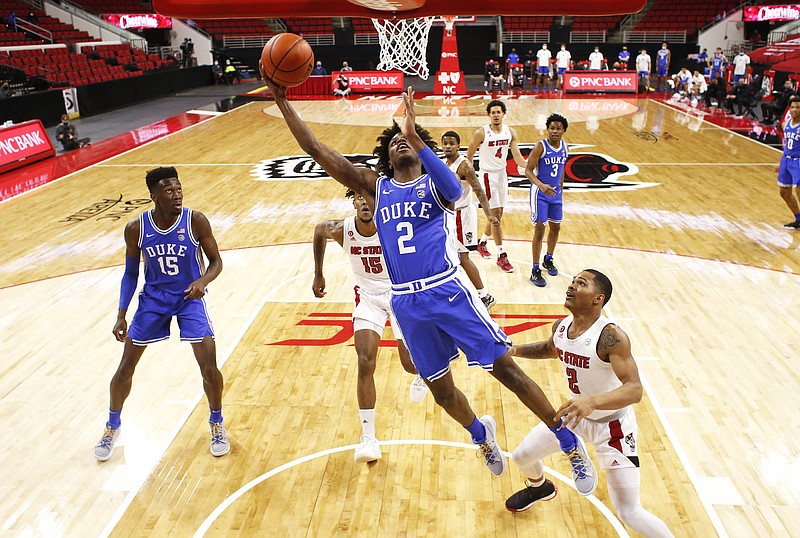 Duke's DJ Steward shoots against North Carolina State during  Saturday's game at PNC Arena in Raleigh, N.C.