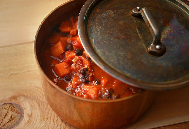 Vegan sweet potato chili is photographed on Wednesday, Jan. 13, 2021. (Photo by Christian Gooden/St. Louis Post-Dispatch/TNS)