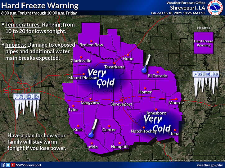 Hard freeze warning in effect for Texarkana region