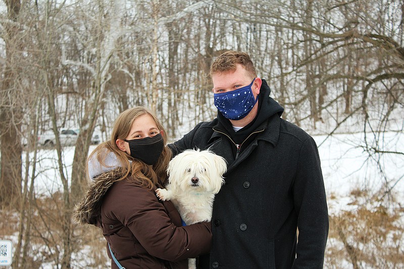 Michelle and Mike Harding with Sooki, a 10-year-old Havanese dog.