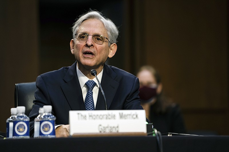 Judge Merrick Garland, nominee to be Attorney General, testifies at his confirmation hearing before the Senate Judiciary Committee, Monday, Feb. 22, 2021 on Capitol Hill in Washington. (Demetrius Freeman/The Washington Post via AP, Pool)