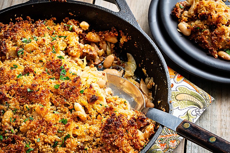 Cabbage, Sausage and White Bean Casserole. (Photo by Scott Suchman for The Washington Post.)