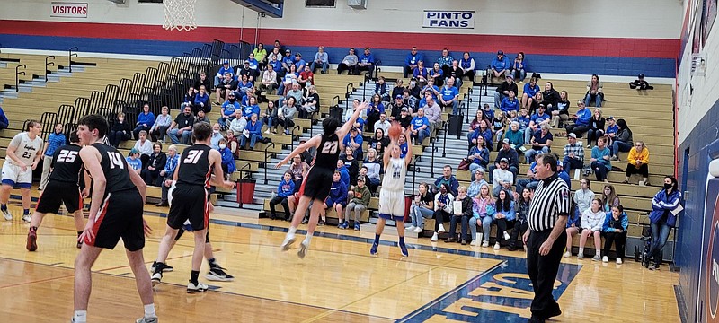 <p>Democrat photo/Kevin Labotka</p><p>The Jamestown Eagles boys basketball team’s season ended Feb. 23 with a 50-46 loss to Community in the semifinals of the Class 1 District 10 Tournament.</p>