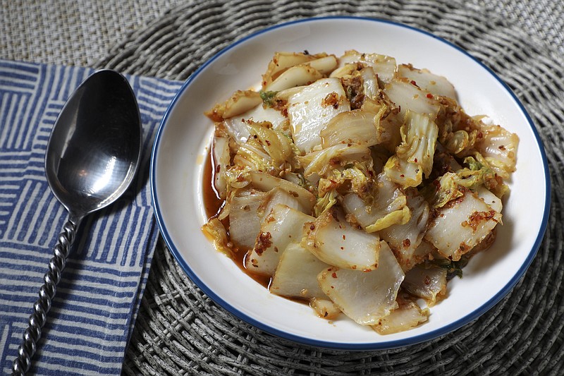 Chopped cabbage is stir-fried with chile crisp, soy sauce, vinegar, sesame oil and garlic. It works as a side dish or a main served with rice. (Abel Uribe/Chicago Tribune/TNS)