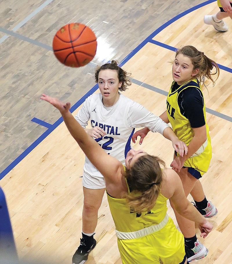 Natalie Allison of Capital City watches a shot during a game against Battle this season at Capital City High School.