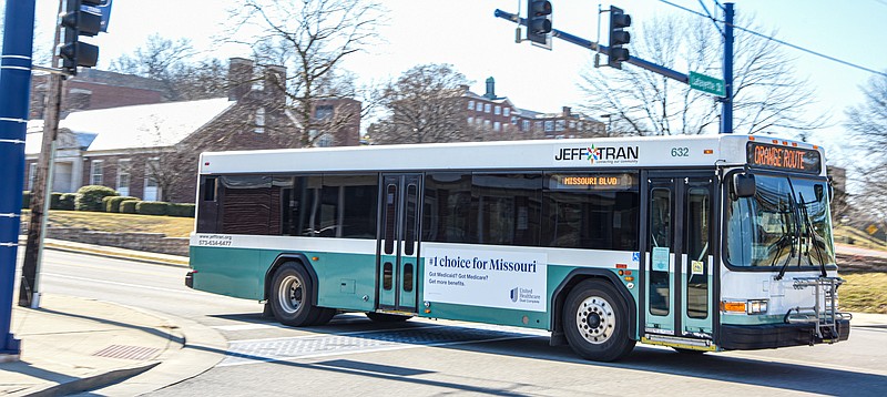 Julie Smith/News Tribune
A Jefftran driver runs his route Thursday morning shortly after leaving the transfer station on E. Miller Street.