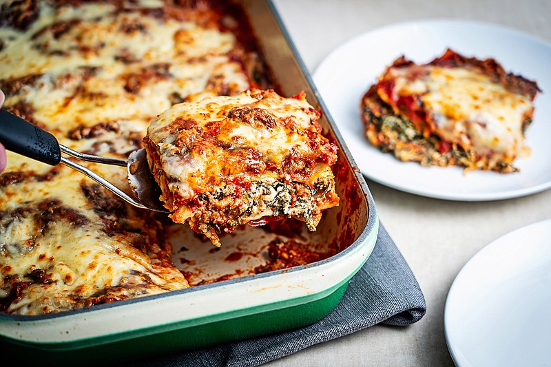 Sausage, Spinach and Goat Cheese Lasagna. (Photo by Scott Suchman for The Washington Post.)