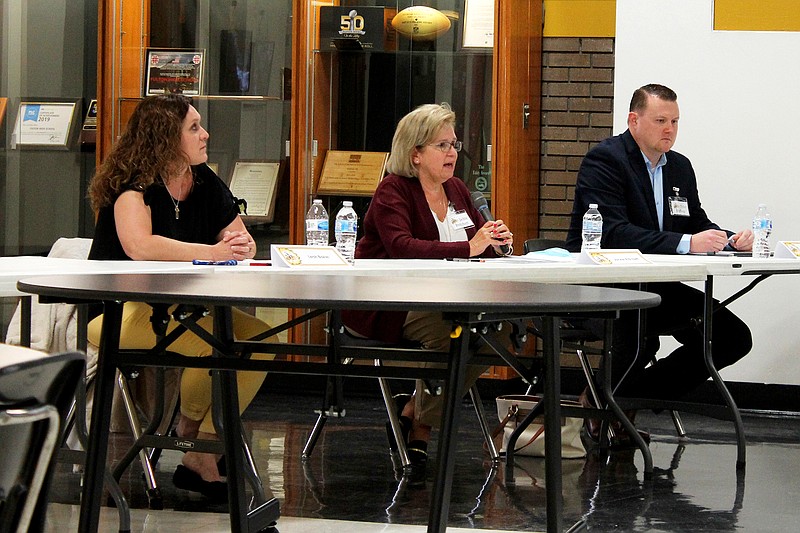 Leah Baker, Jackie Pritchett and Tyler Steffens are vying for two spots on the Fulton 58 Board of Education. 