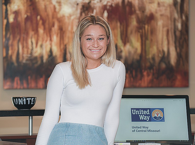 Julie Smith/News Tribune
Hannah Gerard poses in the United Way office where she recently became administrative coordinator.