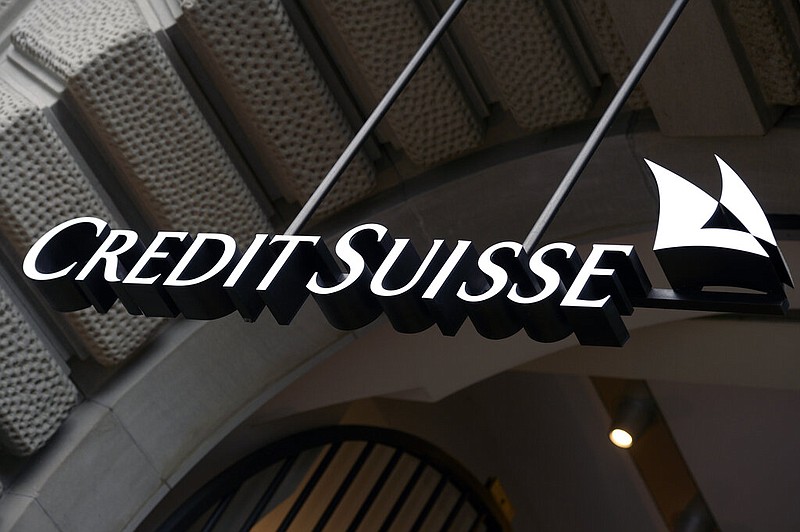 This Oct. 21, 2015 file photo shows the logo of the Swiss bank Credit Suisse, in Zurich, Switzerland. 