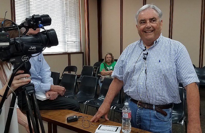 FILE — David Haak prepares to speak to the news media after a Texarkana, Board of Directors meeting at City Hall in this June 17, 2019 file photo.