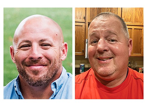 Incumbents Micah Benningfield, left, will face newcomer Jamey Martin, right, along with Brent Woods and Caleb James Bartley for a pair of three-year terms on the South Callaway R-2 Board of Education.