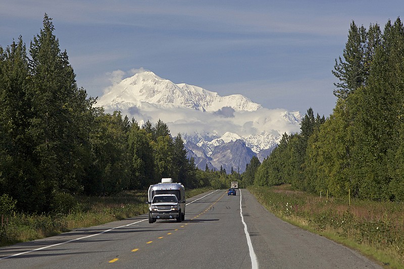 An Alaskan roadway leads to Denali mountain. (Dreamstime/TNS)