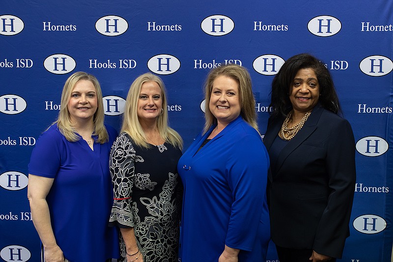 From left, assistant superintendent of instruction Tracy Cook, junior high principal Kelly Odom, elementary principal Jennifer DeAnda and high school principal Beverly Shannon.
