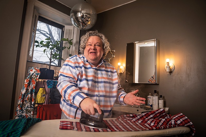 Patric Richardson, known as the Laundry Evangelist, posed for a portrait in the laundry room of his home in St. Paul, Minnesota on Friday, January 15, 2021. (Leila Navidi/Minneapolis Star Tribune/TNS)