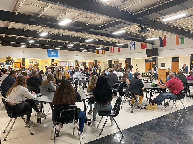 A full house showed up for the April meeting of the Fulton Public Schools Board of Education on Wednesday night.