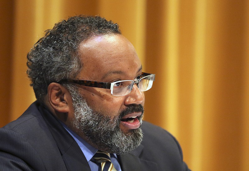 FILE: Missouri NAACP chapter President Nimrod Chapel answers a question during the public safety town hall in April 2021 at the Richardson Auditorium at Lincoln University. The town hall, held virtually for audience members, was hosted by LU, KRCG and the News Tribune as part of the Jefferson City Community Engagement Series.