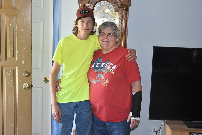 <p>Democrat photo/Paula Tredway</p><p>Jackie Heather and her son, Mason, are sad to see the doors on Nic Nac Cafe close, but Heather said they’re excited to see what the future holds for them.</p>