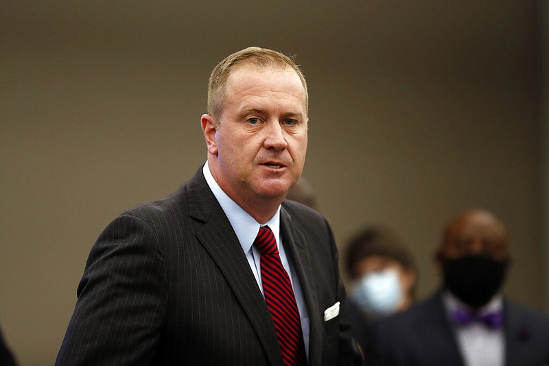 FILE - In this Aug. 6, 2020 file photo, Missouri Attorney General Eric Schmitt speaks during a news conference in St. Louis. (AP Photo/Jeff Roberson, File)