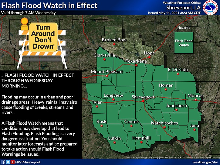 Flash flood watch in effect | Texarkana Gazette