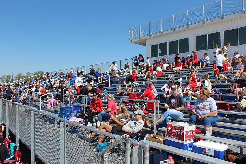 <p>Democrat photo/Austin Hornbostel</p><p>After missing the 2020 edition thanks to the COVID-19 pandemic, the Lions Club track meet was back for 2021, drawing spectators from around the county to Riley Field for the event.</p>