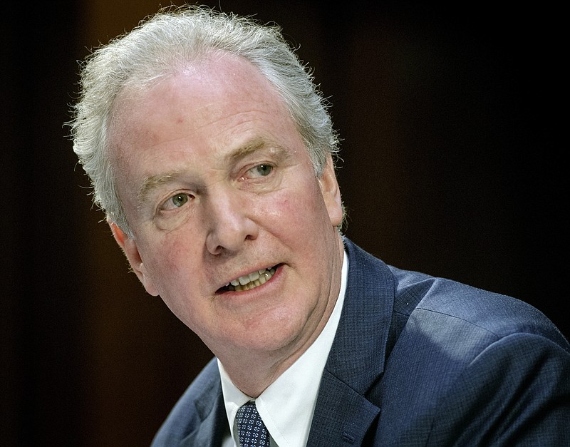 Sen. Chris Van Hollen, D-Md., speaks during the Senate Appropriations committee hearing, Wednesday, May 12, 2021 on Capitol Hill in Washington. Democrats are trying to settle on a strategy for combating a wave of restrictive voting bills from Republican-controlled states. (Bill O'Leary/The Washington Post via AP, Pool)