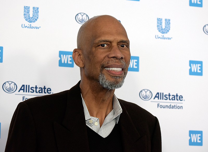 Kareem Abdul-Jabbar arrives at WE Day California at The Forum on Thursday, April 25, 2019, in Inglewood, Calif. Kareem Abdul-Jabbar appreciates what today's NBA players are doing in their attempts to make the world better, how they're using their voices and platforms as conduits for change. The NBA announced Thursday, May 13, 2021 the creation of a new award — the Kareem Abdul-Jabbar Social Justice Champion Award — to recognize players who are making strides in the fight for social justice.(Photo by Richard Shotwell/Invision/AP, File)