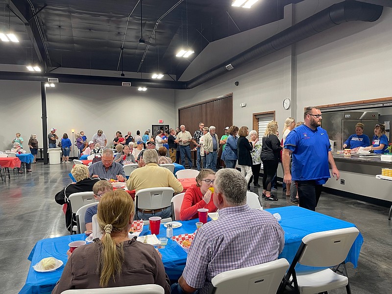 The California community filled the room for a shrimp boil Friday night, May 21, 2021, hosted by the California Eagles.