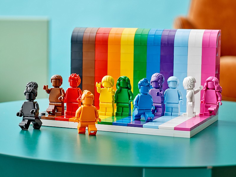 Lego's "Everyone is Awesome" will be available globally on June 1, the first day of LGBTQ Pride month. (Lego/TNS)