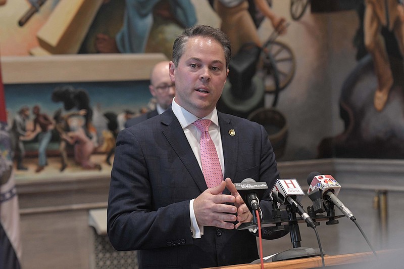 House Speaker Elijah Haahr, R-Springfield, addresses the media during the end of session press conference in this May 2020 file photo.